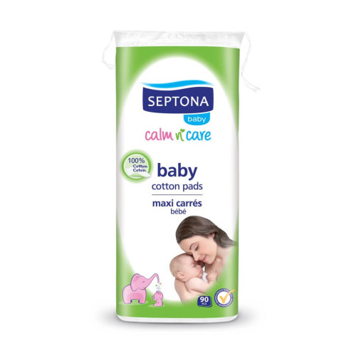 Septona Baby Calm n' Care Big Pack Памучни тампони за почистване на бебешка кожа 90 бр