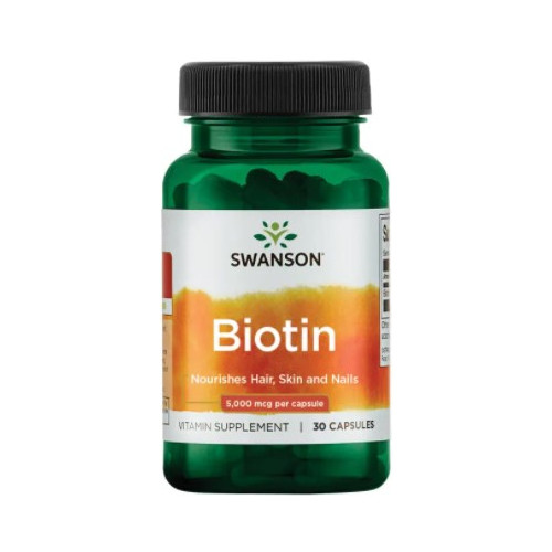 Swanson Biotin Биотин за косата, кожата и ноктите 30 капсули