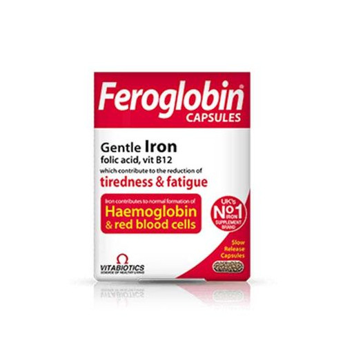 Feroglobin B12 с желязо за нормална кръвотворна функция x 30 капсули Vitabiotics 
