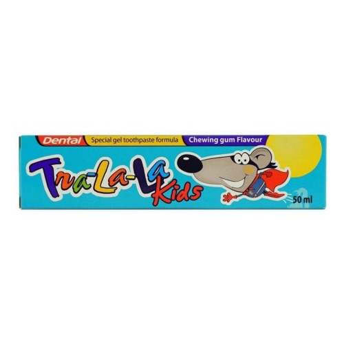 Dental Tra-la-la Kids Детска паста за зъби с вкус на дъвка 50 мл