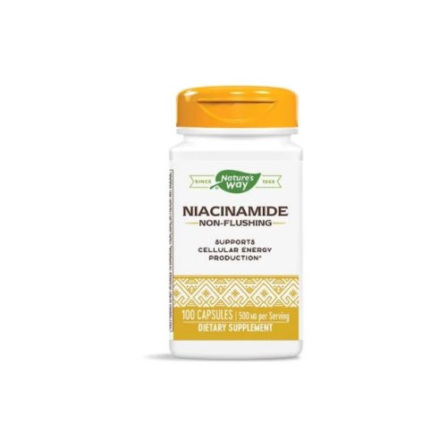 Nature's Way Niacinamide Витамин В3 Непредизвикващ зачервяване 500 мг 100 капсули