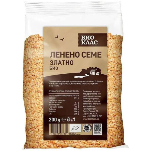 Био Ленено семе, златно 200 г Био Класа