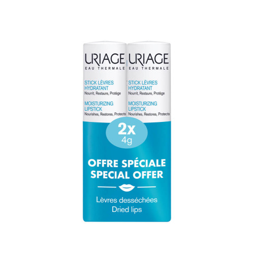 Uriage Eau Thermale Възстановяващ овлажняващ стик за устни 2 х 4 г Комплект