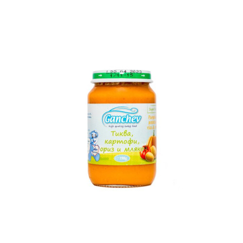 Ganchev Пюре тиква, картофи, ориз и мляко 4М+ 190 гр