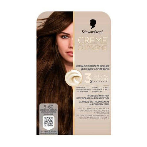 Schwarzkopf Creme Supreme Боя за коса 5-60 Шоколадово светло кафяво 182 мл