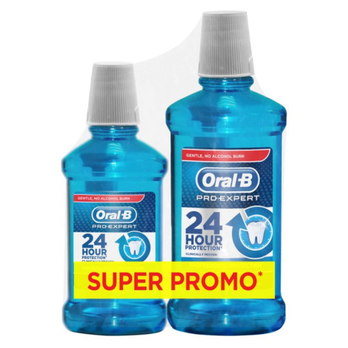 Oral-B Pro-Expert 24-hour Protection Вода за уста за 24 часа грижа 500 мл  + 250 мл Комплект