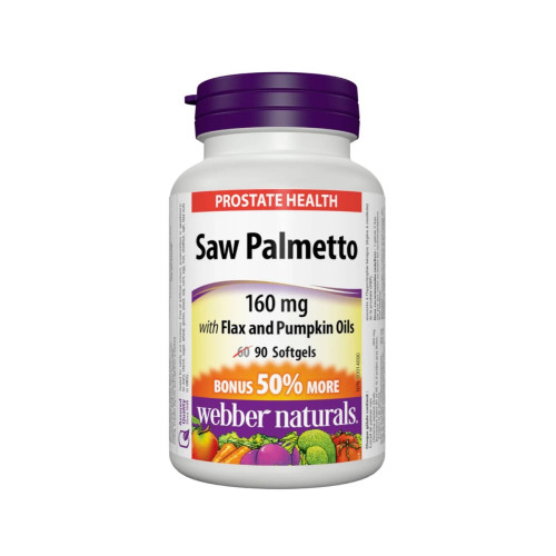 Webber Naturals Saw Palmetto Сао Палметто с ленено и тиквено масло 440 мг x90 софтгел капсули
