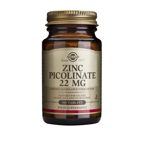 Solgar Zinc Picolinate Цинк пиколинат за имунната система 22 мг х 100 таблетки