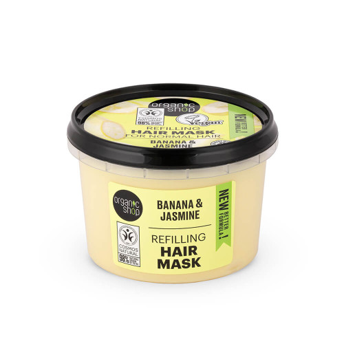 Organic Shop Refilling Hair Mask Banana & Jasmine Маска за коса Банан и жасмин 250 мл