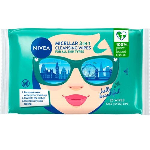 Nivea Почистващи мицеларни кърпички за лице 3в1 х 25 бр