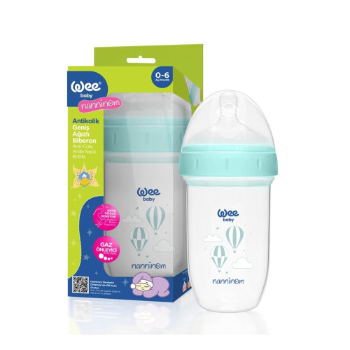 WEE BABY Nanninom Anti-Colic Бебешко шише с широк отвор 250 мл
