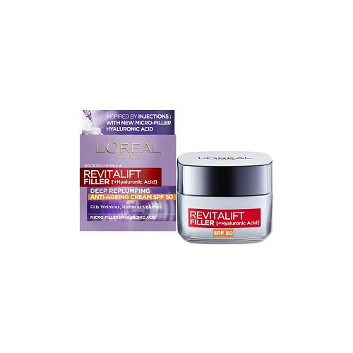 L’Oreal Revitalift Filler Дневен крем за лице против стареене с хиалуронова киселина SPF50 50 мл