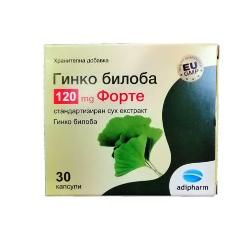 Гинко Билоба Форте за памет и концентрация 120 мг х30 капсули Adipharm