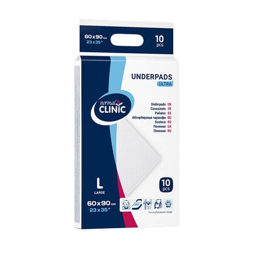 Normal Clinic Ultra Абсорбиращи чаршафи L 90х60 см 10 бр