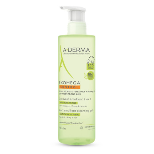 A-Derma Exomega Control Емолиентeн почистващ гел 2в1 за кърмачета и деца 500 мл