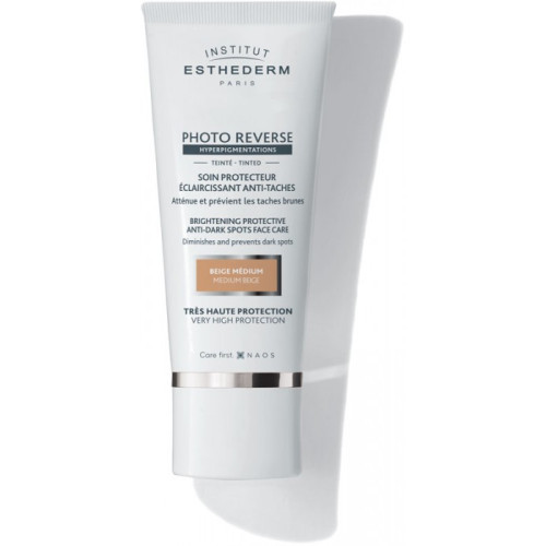 Esthederm Photo Reverse Слънцезащитен оцветен крем за кожа с пигментации с тъмен нюанс 50 мл