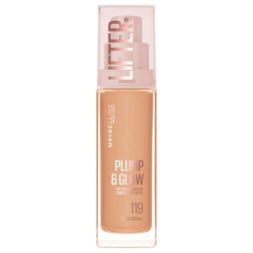 Maybelline Lifter Plump & Glow Фон дьо тен за естествен и сияен завършек, цвят 119