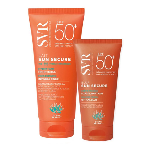 SVR Sun Secure Light Слънцезащитно мляко SPF50+ 100 мл + Secure Blur Слънцезащитен крем с фотоотразяващи пигменти SPF50+ 50 мл Комплект