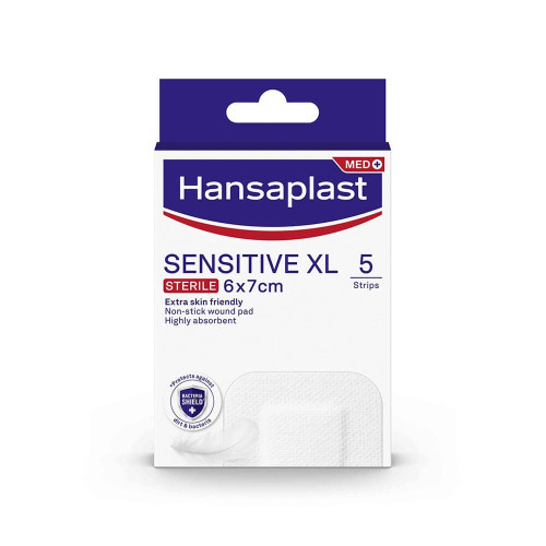 Hansaplast Sensitive Пластири за чувствителна кожа XL, 6х7 см х 5 броя