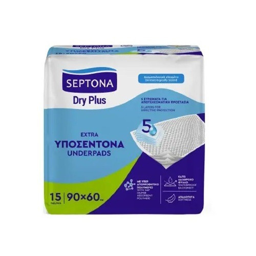 Septona Dry Plus Underpads Еднократни чаршафи 90/60 см 15 бр 