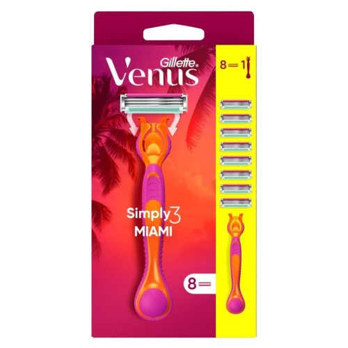 Gillette Venus Simply Miami Самобръсначка + 8 резервни ножчета