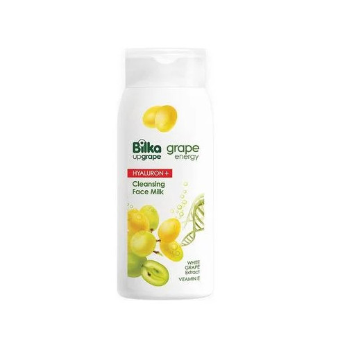 Bilka Grape Energy Hyaluron+ Почистващо мляко за лице с екстракт от бяло грозде 200 мл