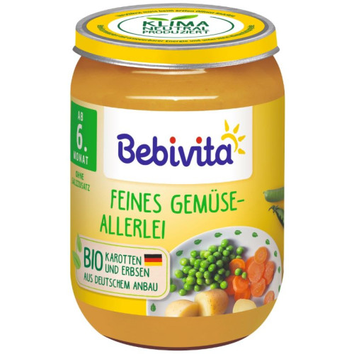 Bebivita Био пюре зеленчуци микс 6М 190 гр