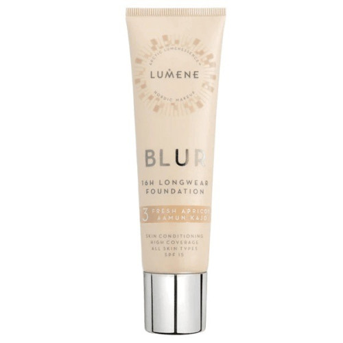 LUMENE VEGAN BLUR Дълготраен веган фон дьо тен 16h SPF15, 3 Fresh apricot 30 мл