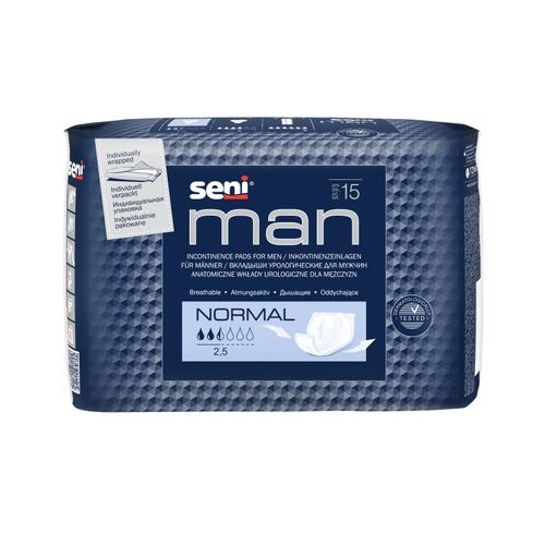 Seni Man Normal Урологични подложки за мъже 2 капки х 15 бр
