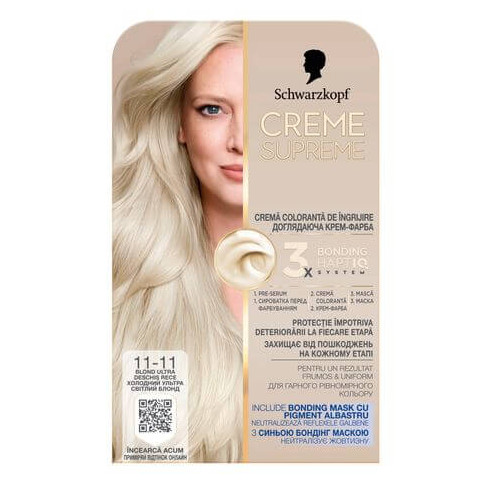 Schwarzkopf Creme Supreme Боя за коса 11-11 Хладно ултра светло русо 182 мл