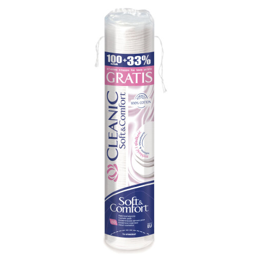 Cleanic Soft & Comfort Тампони за почистване на грим х 100+33% гратис бр/опаковка