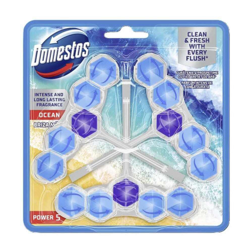 Domestos WC Power 5 Ocean Тоалетно блокче 3 х 50 г
