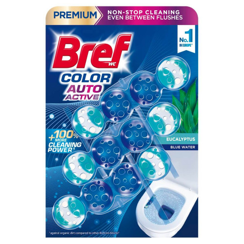 Bref WC Premium Color Aktiv Eucalyptus Ароматизатор за тоалетна 3 х 50 г