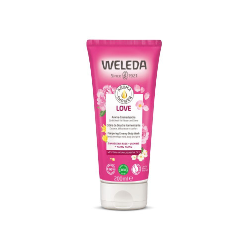 Weleda Love Кремообразен душ гел с аромат на роза, жасмин и иланг-иланг 200 мл