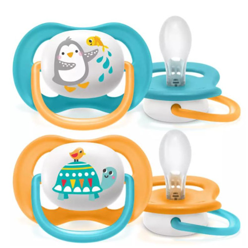  Avent Ultra Air Animals Boy Ортодонтична залъгалка за момче 6-18М x2 бр