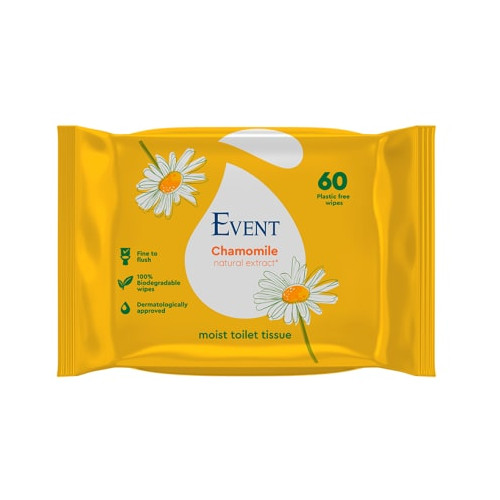 Event WC Тоалетни мокри кърпи с екстракт от лайка биоразградими 60 бр