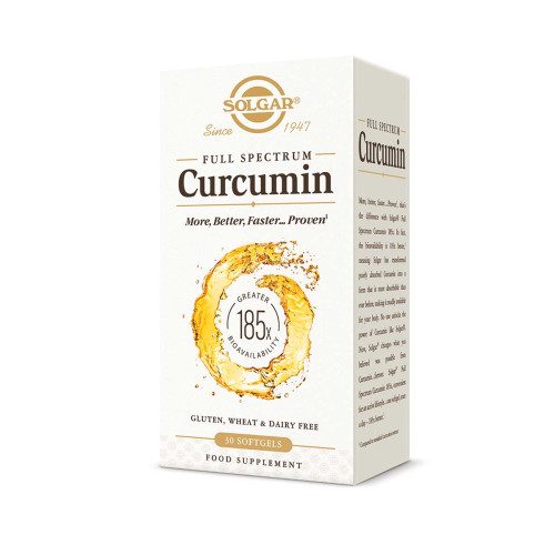 Solgar Full Spectrum Curcumin Куркумин Фул Спектрум за храносмилателната система x30 капсули