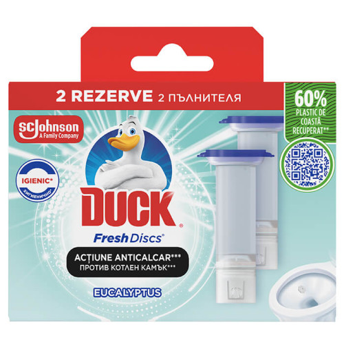 Duck Fresh Discs Гел дискове за тоалетна чиния Eucalyptus 2 х 36 мл Пълнител