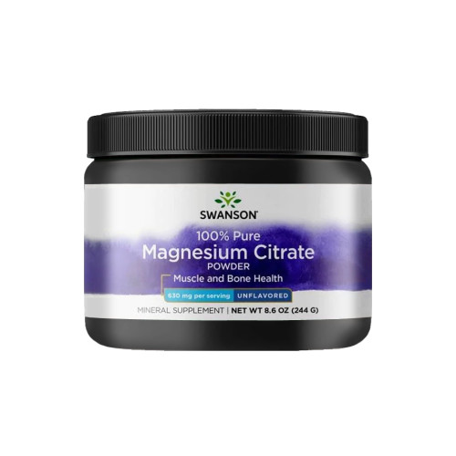 Swanson 100% Pure Magnesium Citrate Powder Магнезиев цитрат прах 244 гр