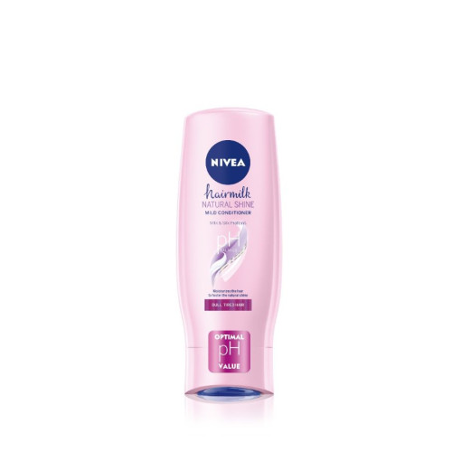 Nivea Hairmilk Natural Shine Подхранващ балсам за блясък за изтощена коса 200 мл