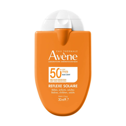 Avene Sun Reflexe Слънцезащитен флуид за лице и тяло за цялото семейство SPF50+ 30 мл