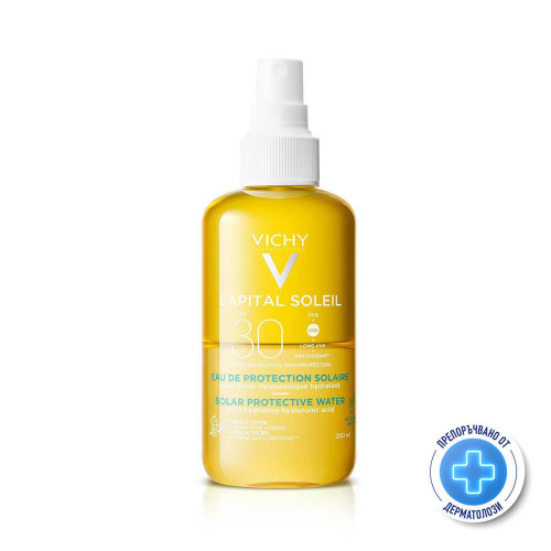 Vichy Capital Soleil Слънцезащитна вода за лице и тяло с хидратиращ ефект SPF30 200 мл
