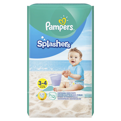 Пелени Pampers Splashers Бански гащички Размер 3-4 Mini 12 бр