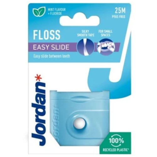 Jordan Easy Slide Floss Конец за зъби за тесни междузъбни пространства с ментов вкус 25 м