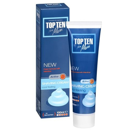 Top Ten for Men Active Крем за бръснене за мъже 100 мл