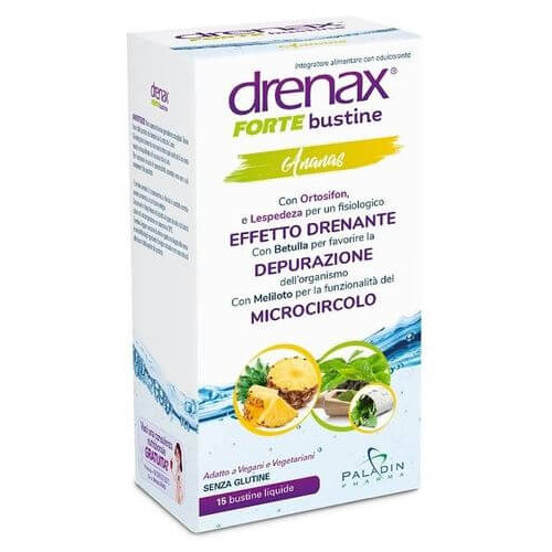 Drenax Forte Bustine Против задържане на течности Ананас 15 мл х 15 сашета Paladin Pharma