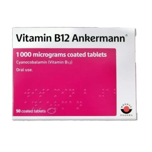 Витамин В12 Анкерман 1000 мкг 50 таблетки Woerwag Pharma