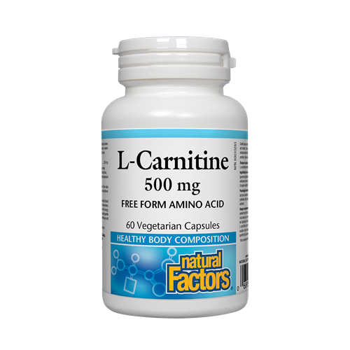 Natural Factors L-Carnitine увеличава физическата и умствената енергия 500 мг х 60 капсули