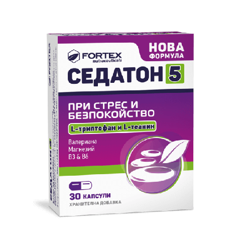 Fortex Седатон 5 при стрес и безпокойство 30 капсули