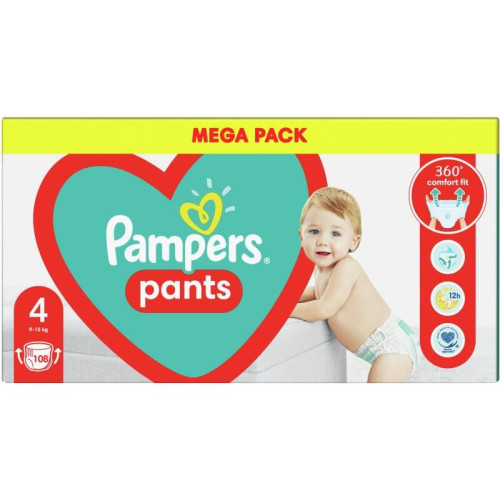 Пелени - гащички Pampers Pants Размер 4 Maxi 9-15 кг 108 бр
